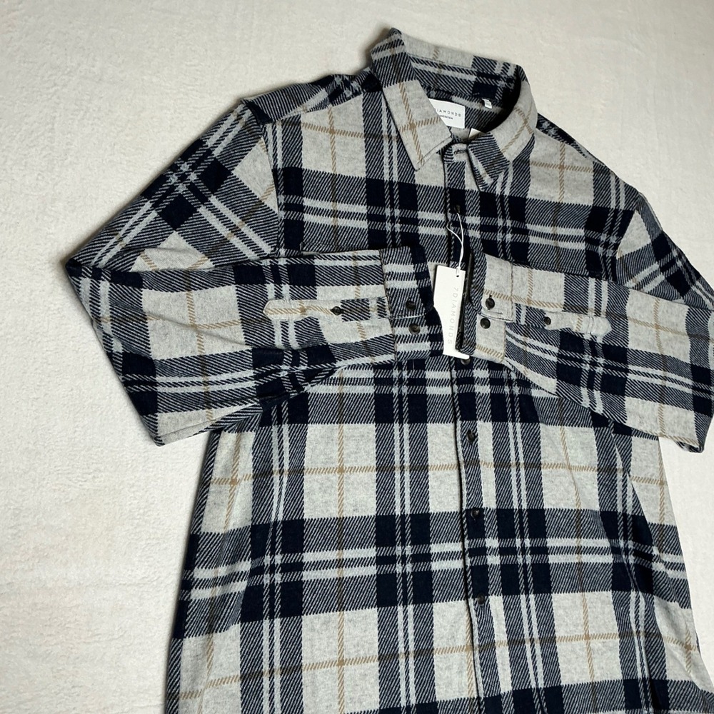 NWT 7 Diamonds Generation Soft Men Plaid Flannel Shirt Jacket XL